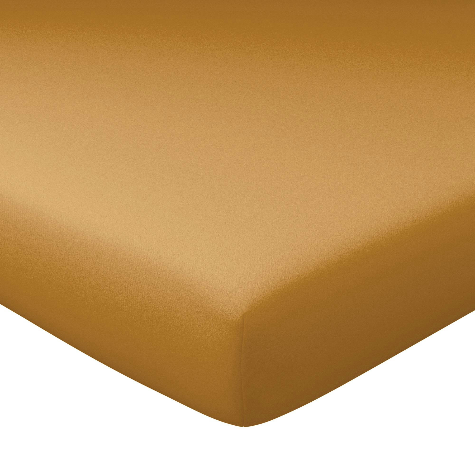 GRANDS BONNETS - Drap-housse grand bonnet 120x200x30 beige doré en coton