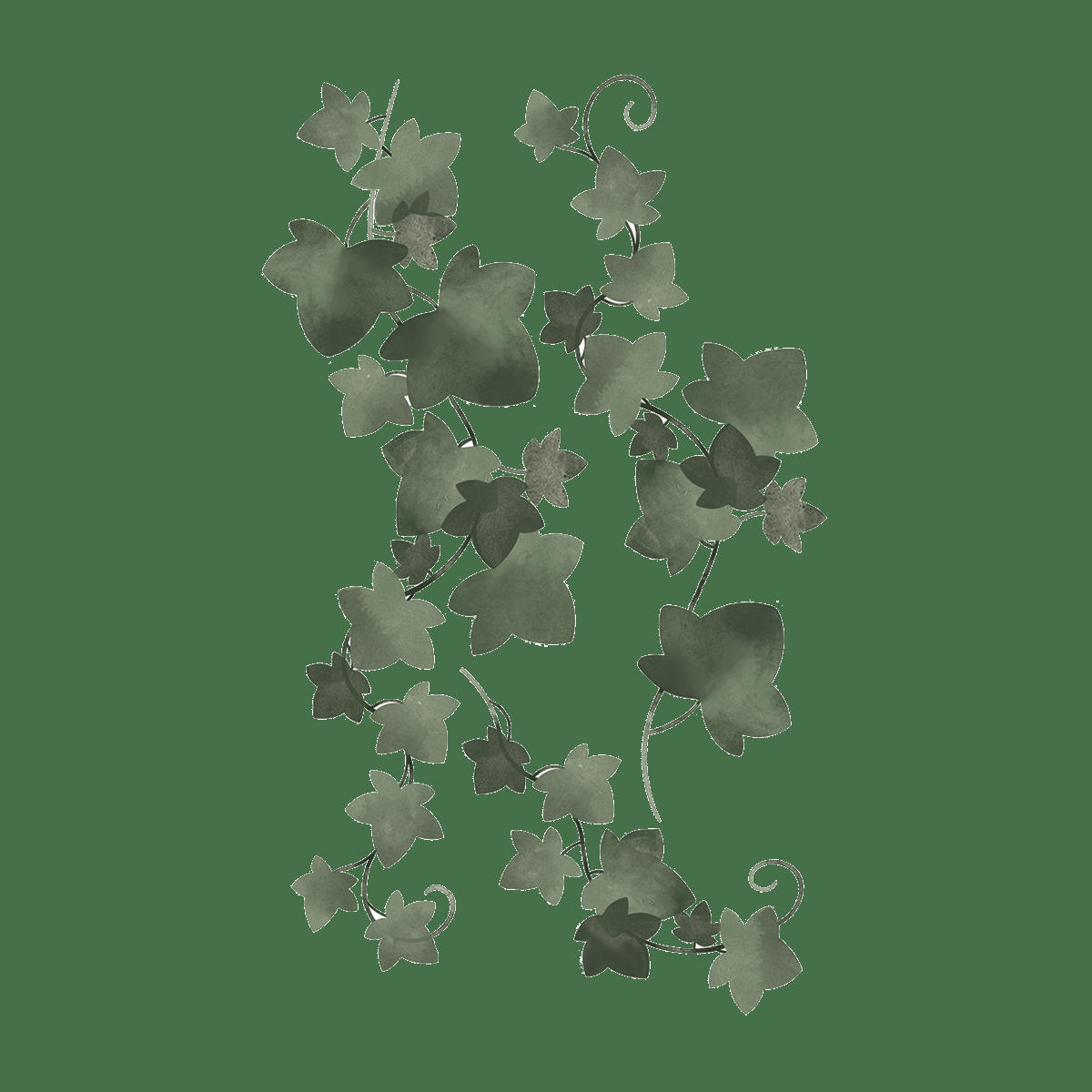 NORWOOD - Grand sticker guirlande feuilles  en vinyle mat vert