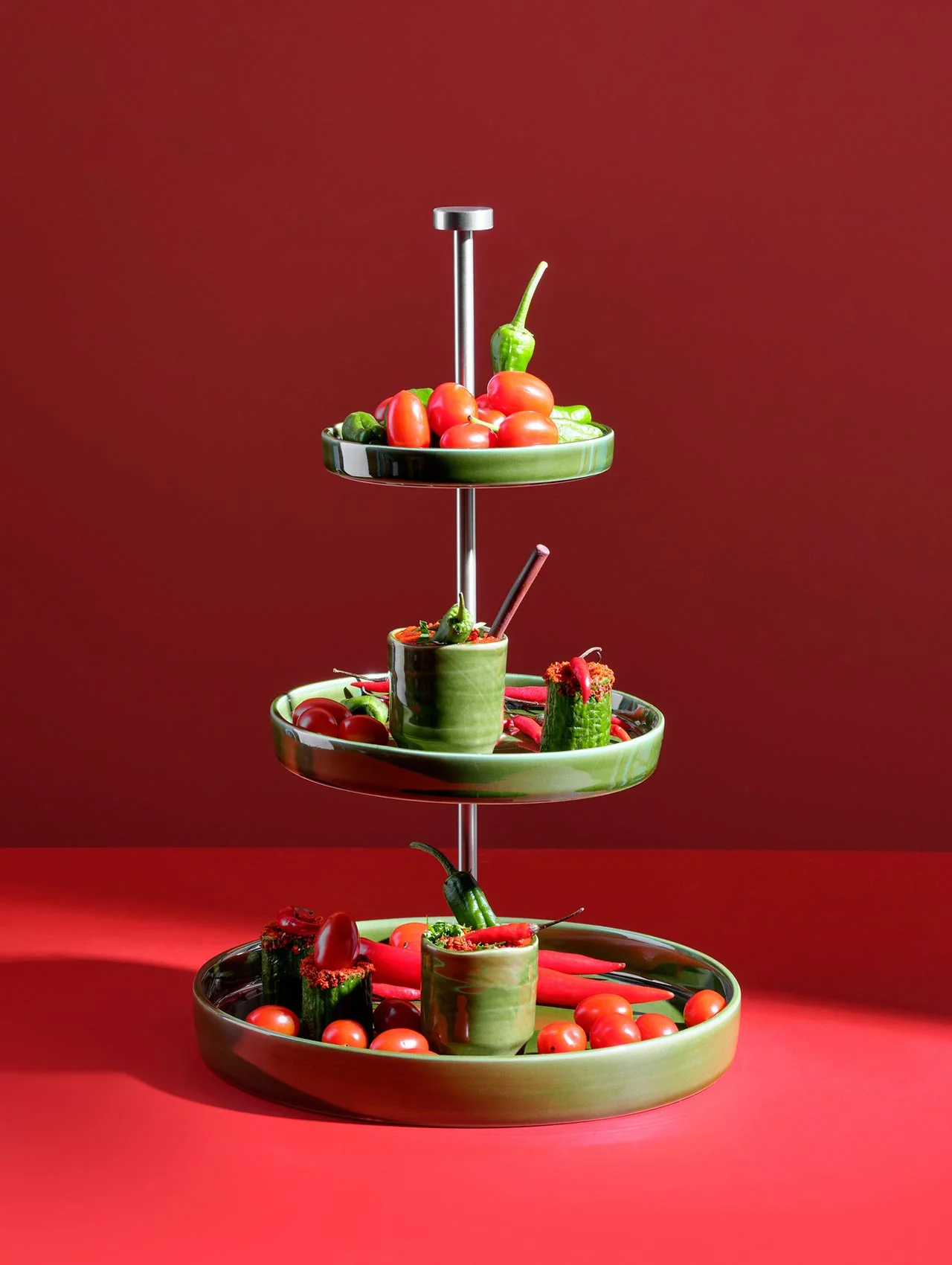 etagere, 3-stufig, verde