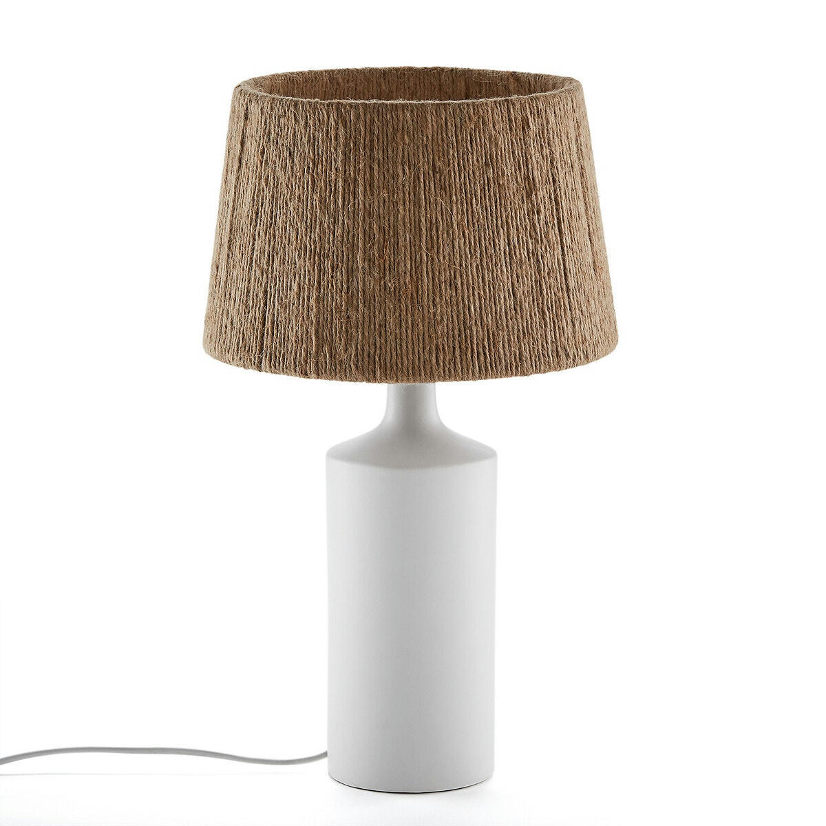 Lampe à poser céramique et chanvre, Yoru