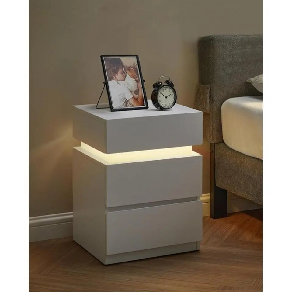 Bobbel Home - Nachtkastje met ledverlichting, bijzettafel