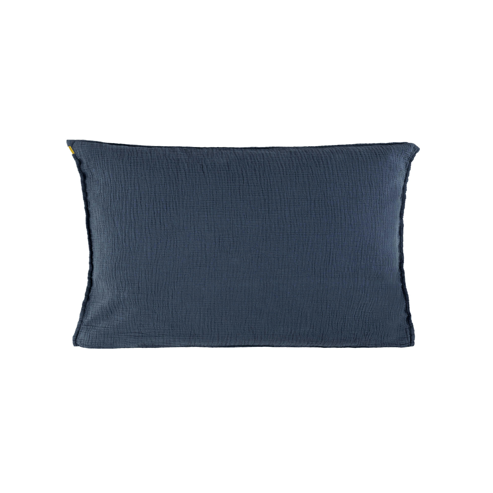 - Taie d'oreiller en double gaze de coton bleu orage 50x70 cm
