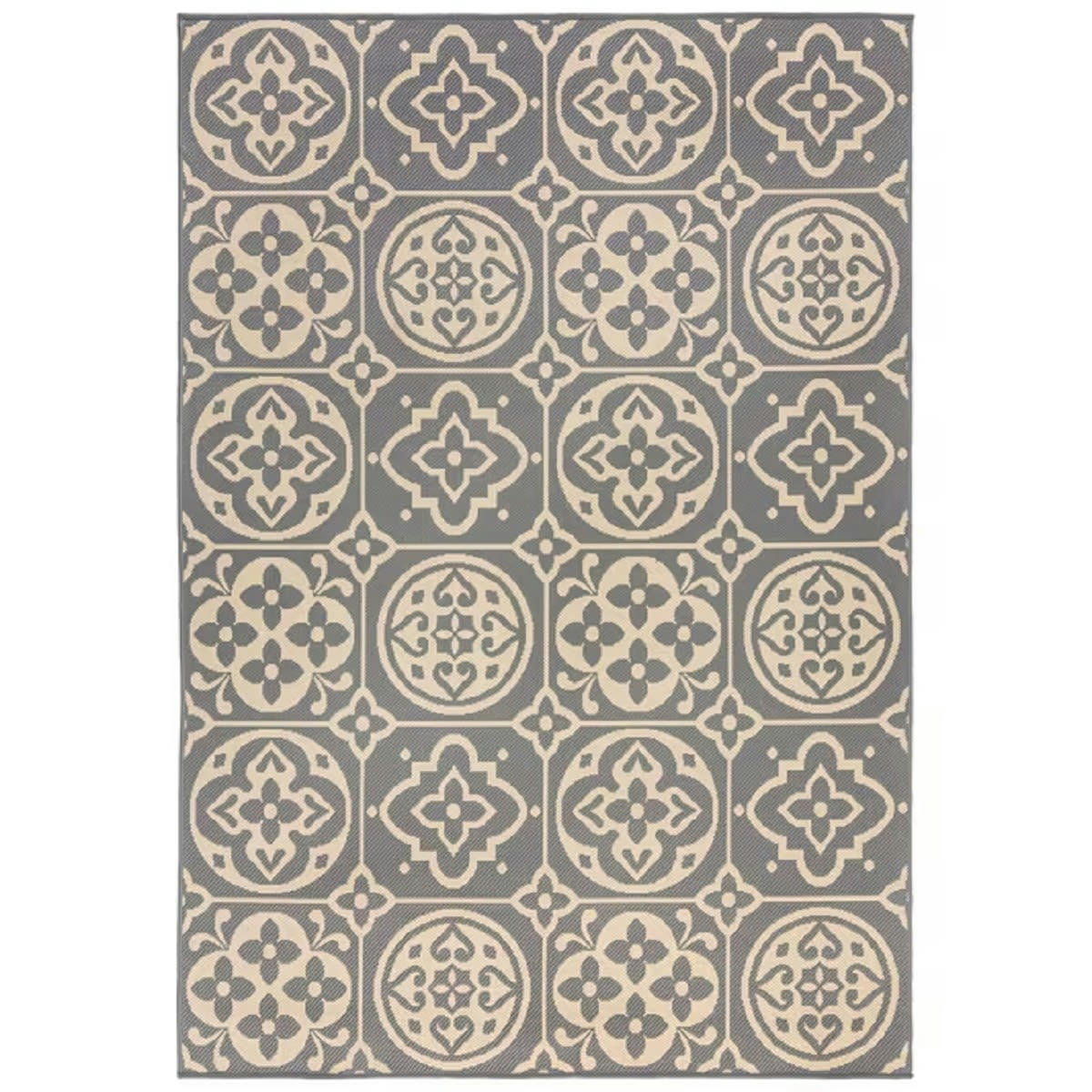 TILO - Tapis intérieur extérieur en Polypropylène Gris foncé 160x230 cm