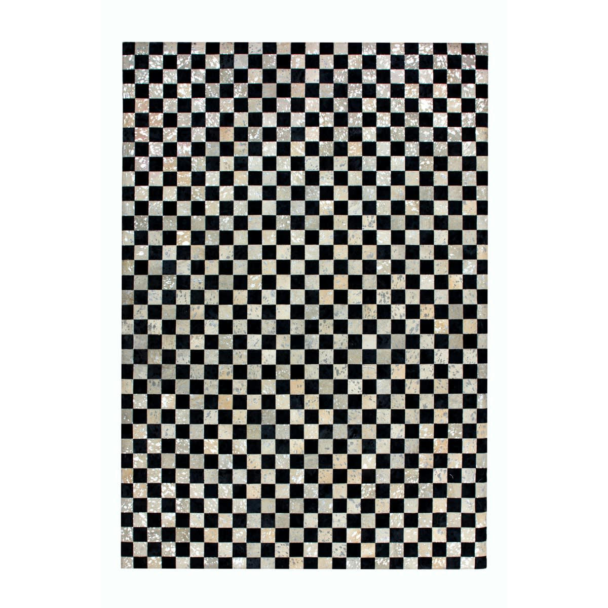 SOAR - Tapis de salon en Cuir véritable Noir 120x170 cm
