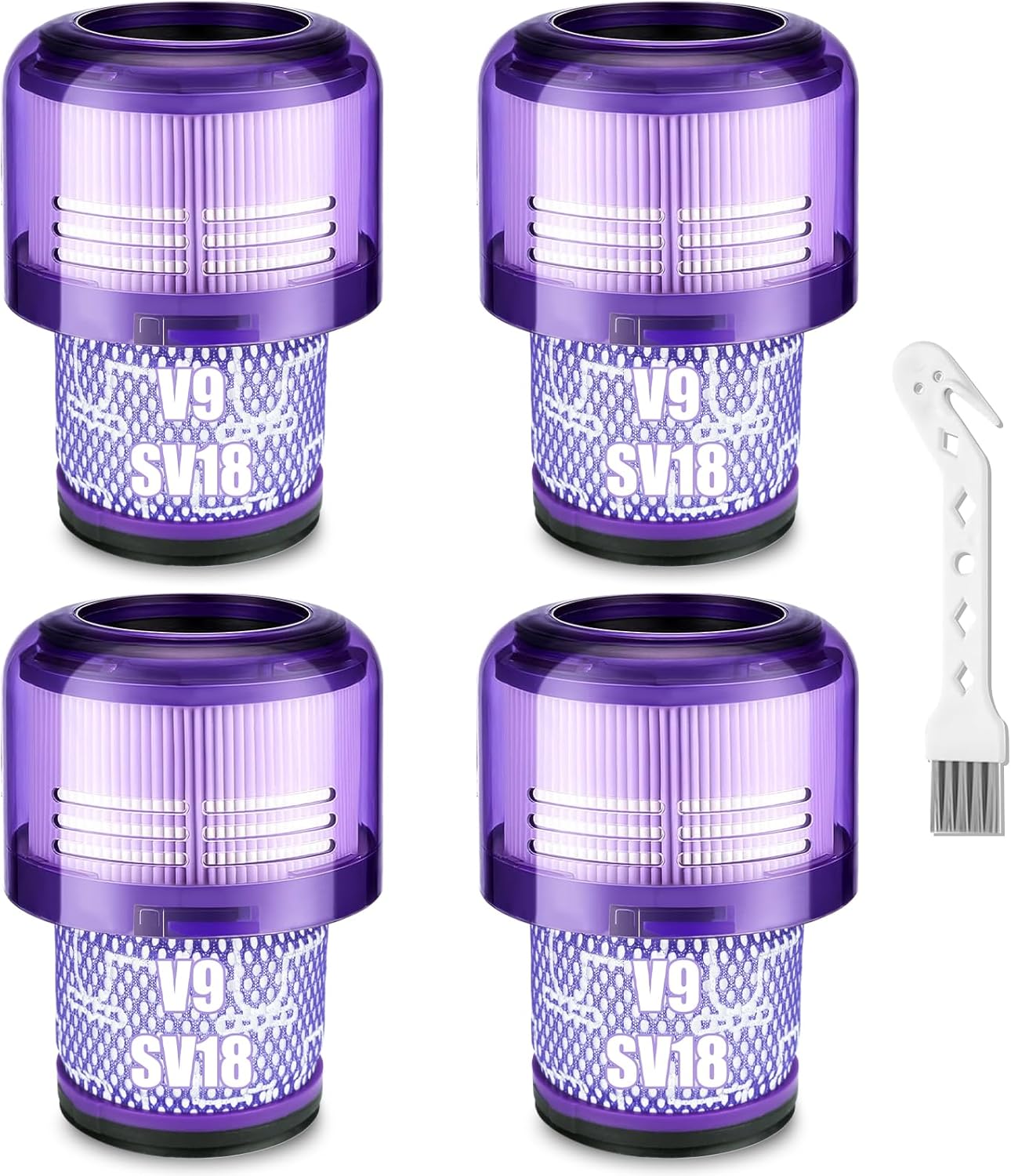 Lemige 4 Pack V9 SV18 Vacuum Filter Replacement Parts for Dyson V9 Motorbar SV18 Digital Slim Cordless Vacuum, For Dyson Filter Replacement Part No. 970612-01