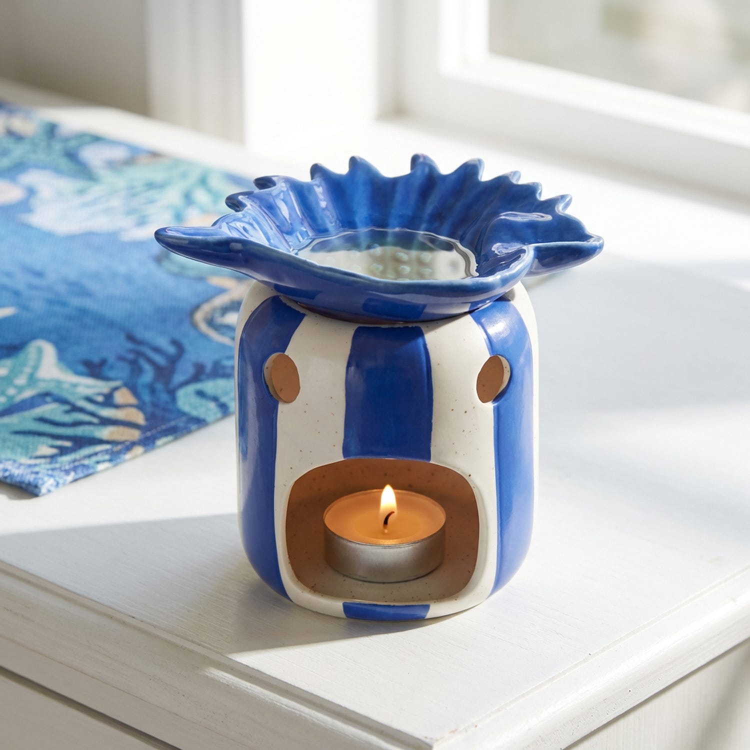Brucia essenze conchiglia blu ceramica