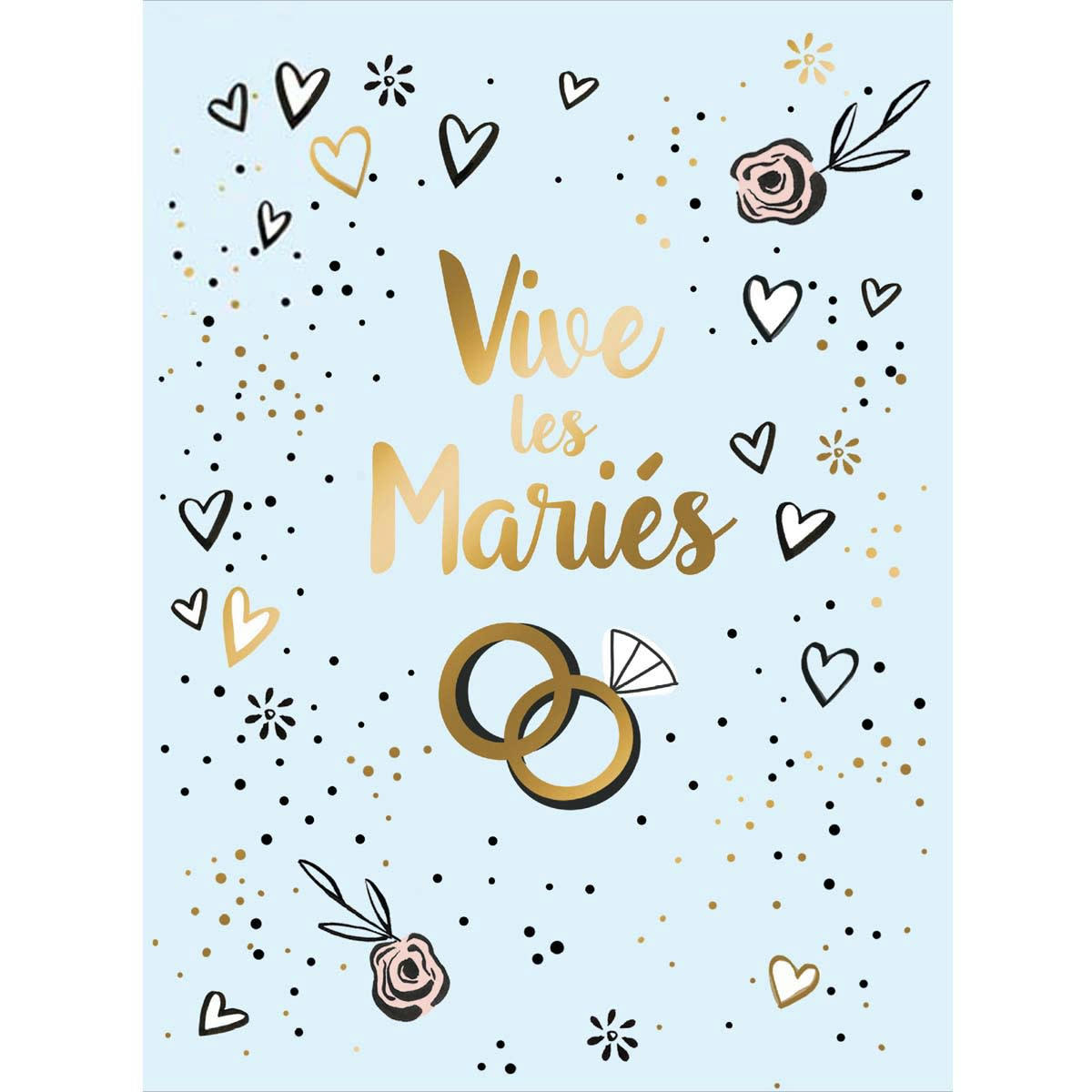 - Carte Mariage Vive Les Mariés Lettres Dorées