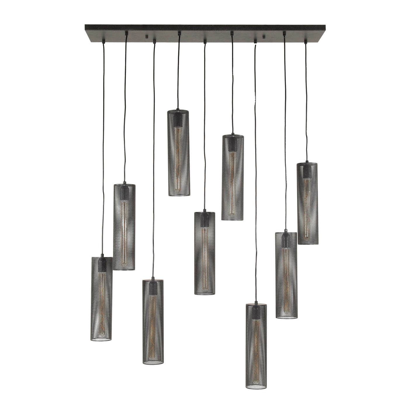 Giga Meubel Hanglamp Tube Mesh - Zwart Metaal - 100x30x150cm