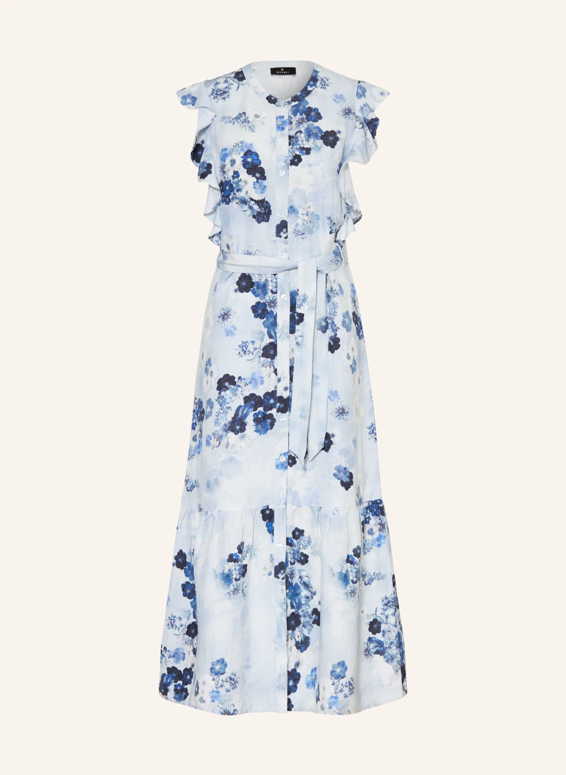 monari Kleid mit Volants und Leinen