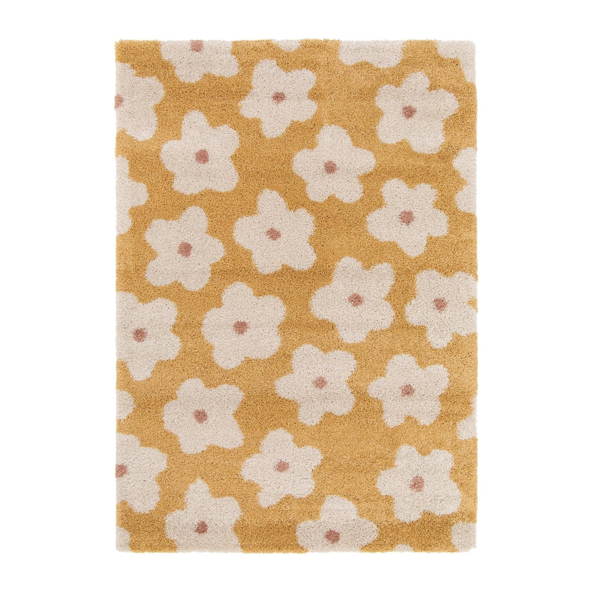 AFK Living vloerkleed Bloemen - voor kinderen - geel - 120 x 170 cm