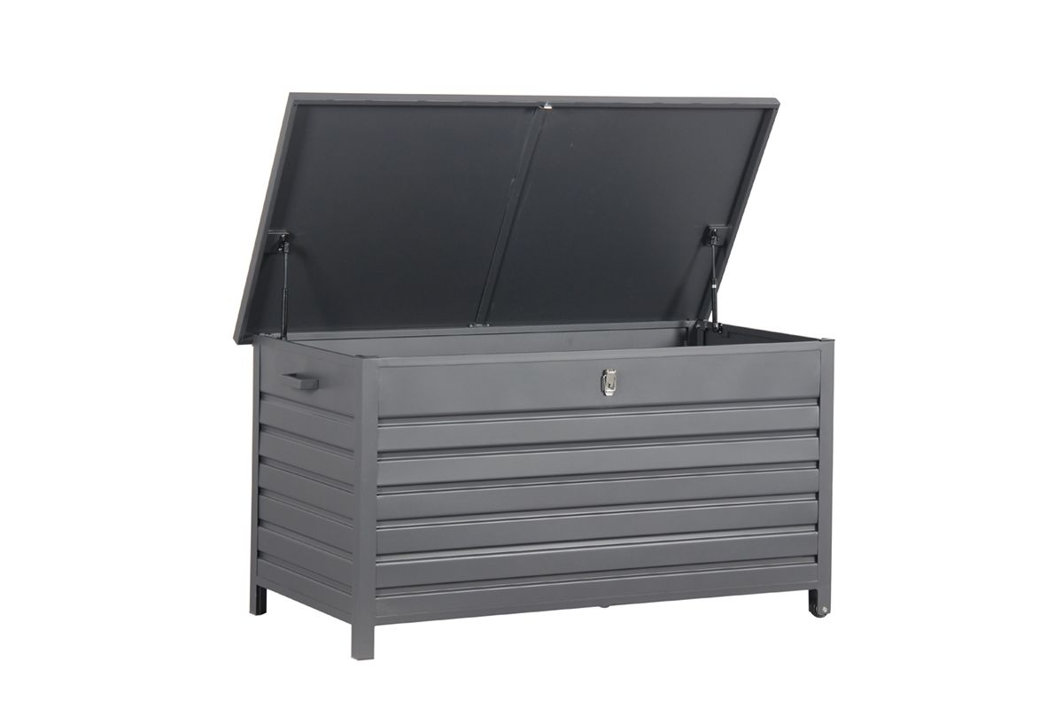 Cambridge kussenbox - aluminium - 141x73 cm - carbon black