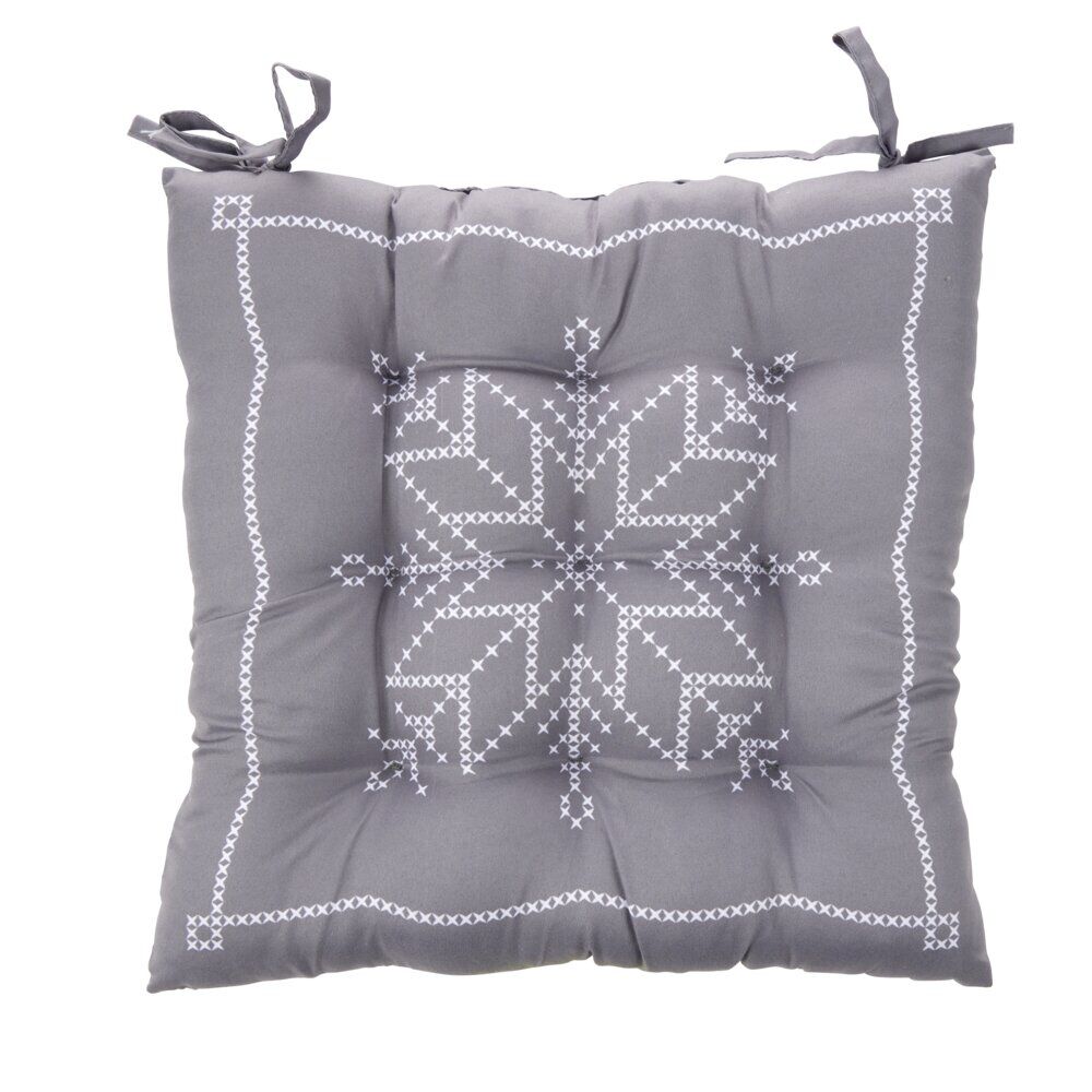 Galette de chaise carré tissu motif No&euml;l 40x40cm (4 modèles)
