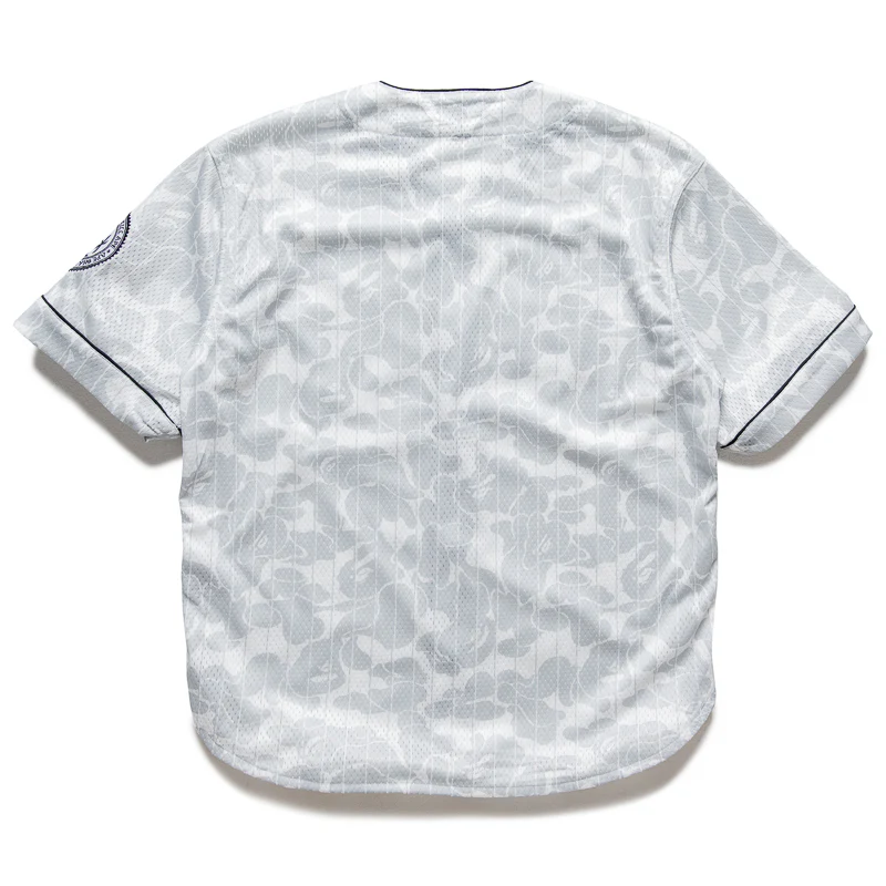 A Bathing Ape Camo Stripe Baseball Jersey - Gray