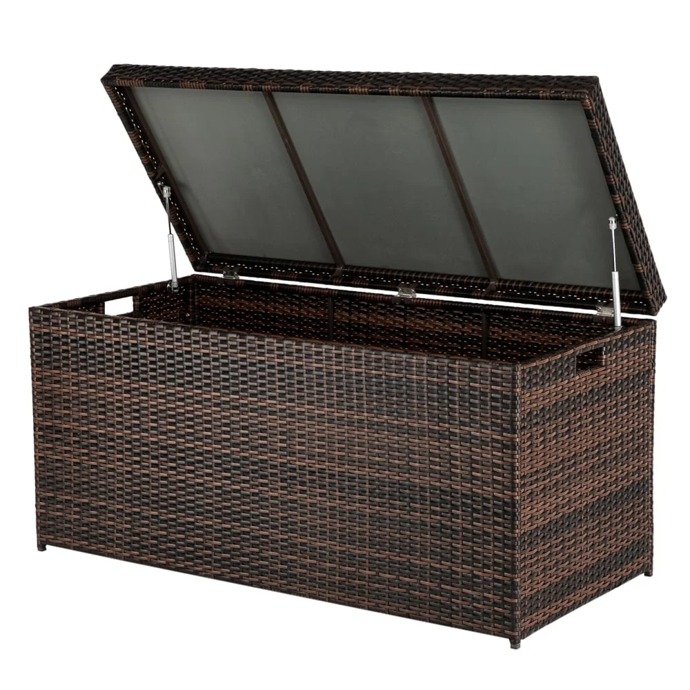 Outdoor 132 Gal. Rattan Deck Storage Box