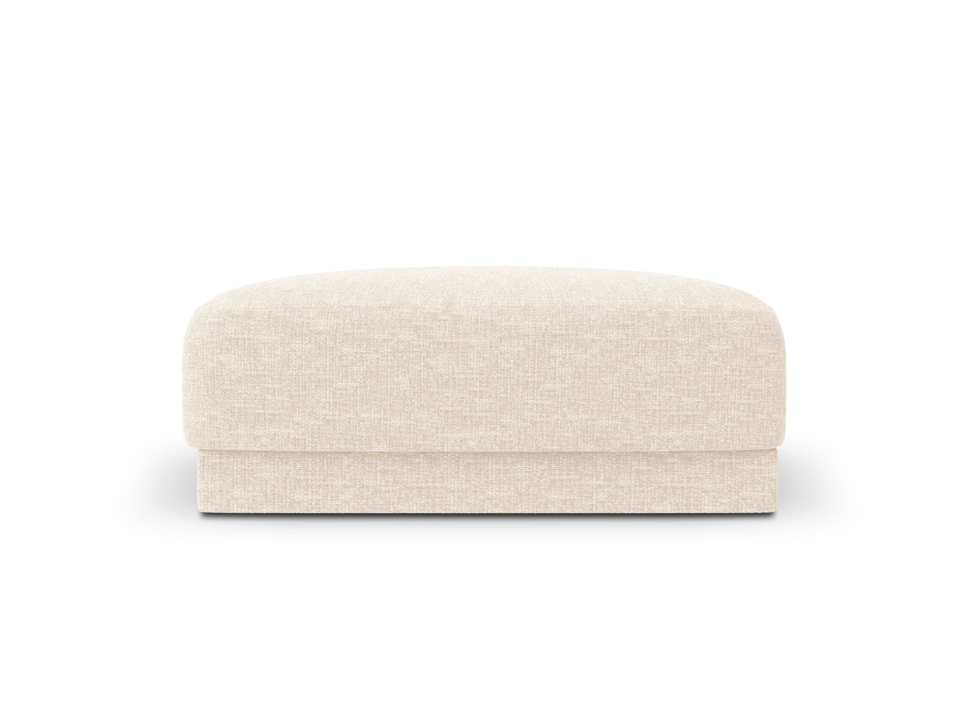 MILEY - Pouf 1 place en tissu chenille beige clair