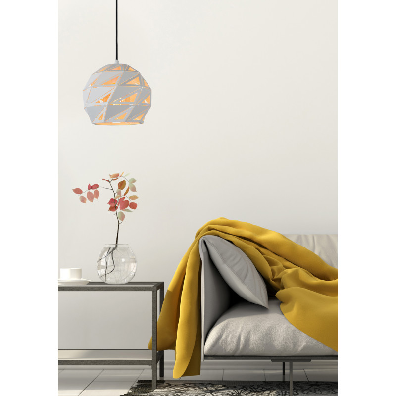 Suspension Malunga blanche Ø 25 cm E27 60 W LUCIDE