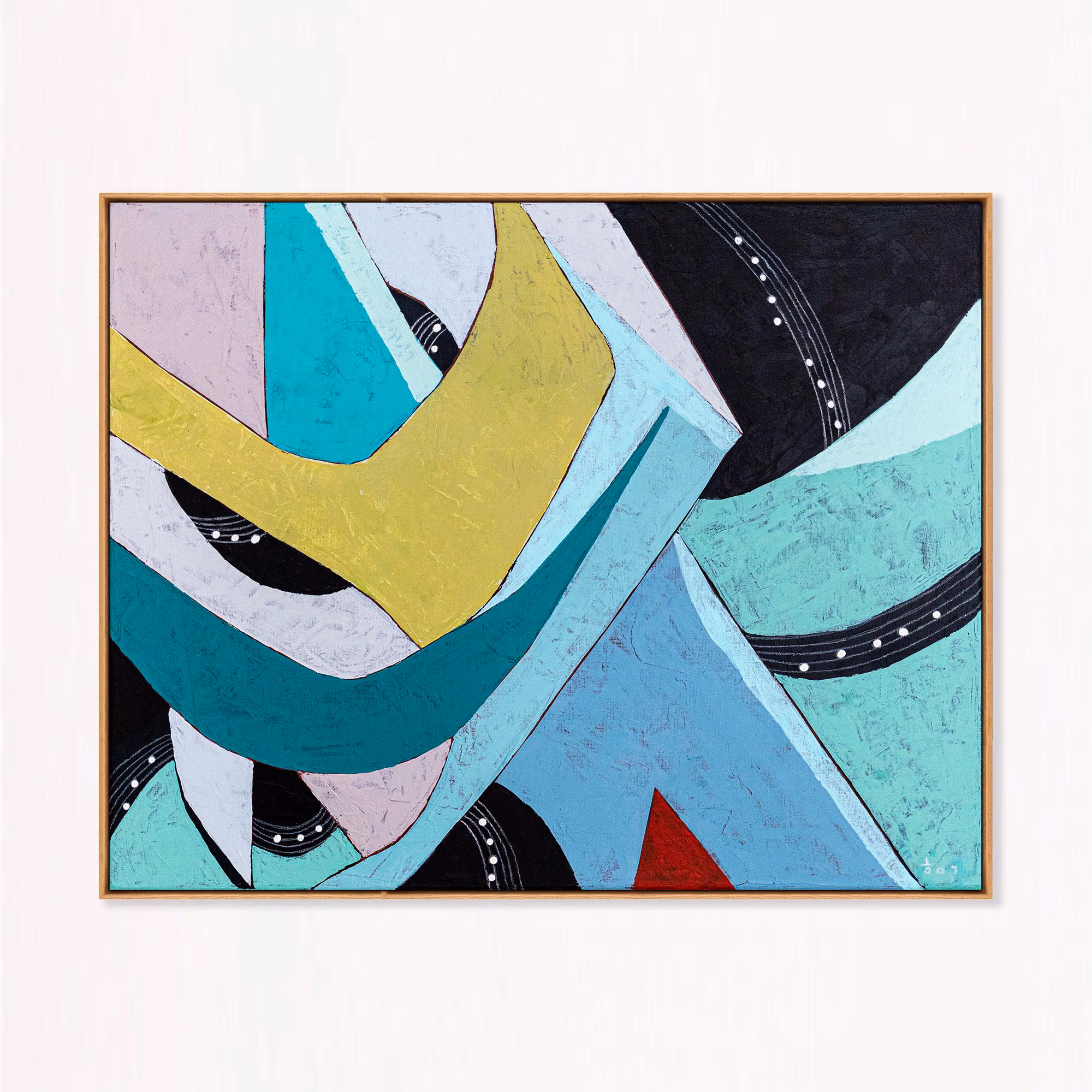Moody Blue Abstract Wall Art — Modern Original Oil Painting, Textured Canvas Statement Art — 