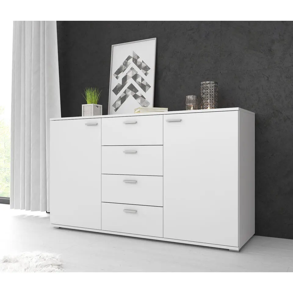 Meubella - Dressoir Dento - Wit - 150 cm