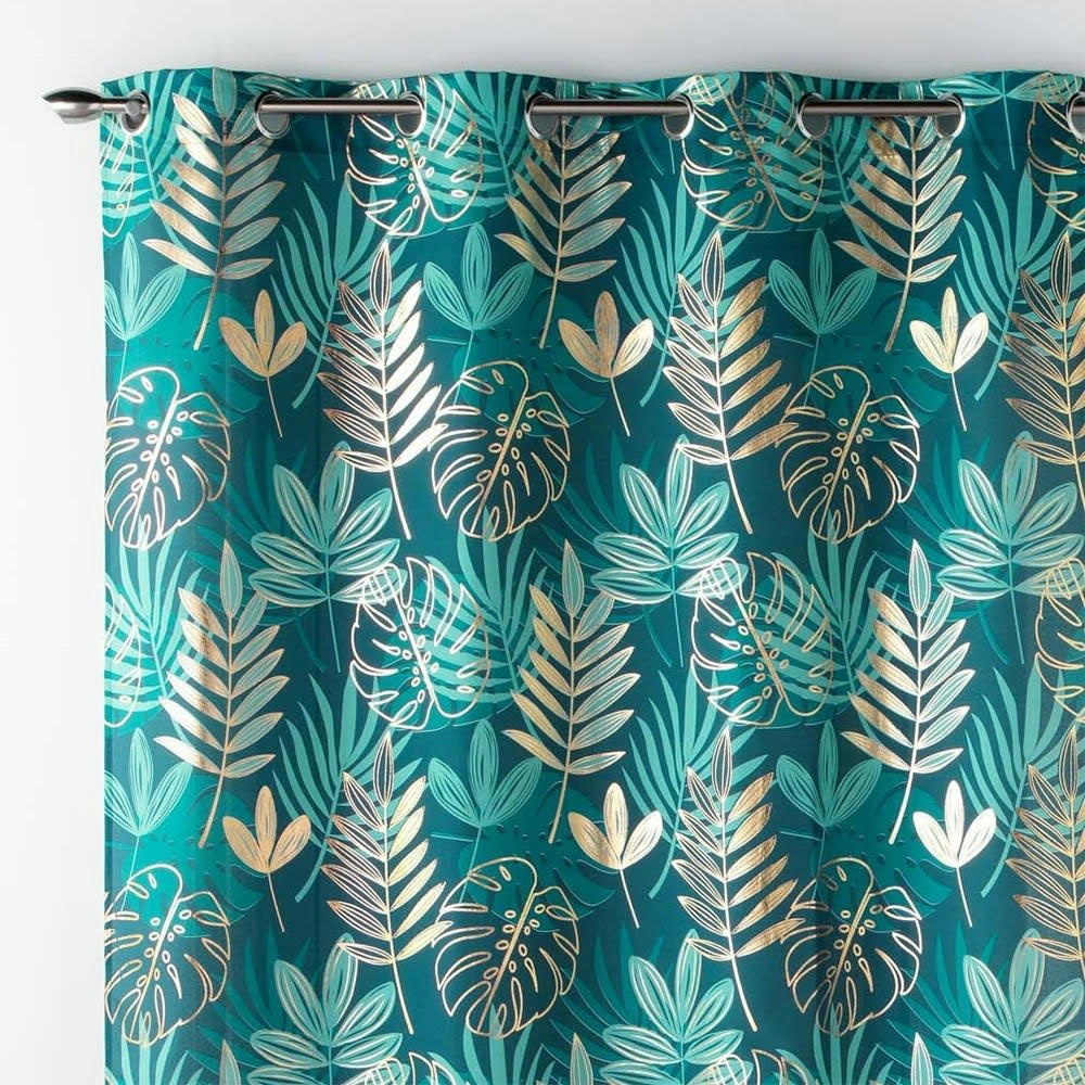 ORNELLA - Rideau métallisé émeraude 140x260cm