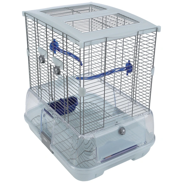 Vogelkäfig, BxHxT: 45,7 x 50,8 x 35,6 cm, weiß/blau
