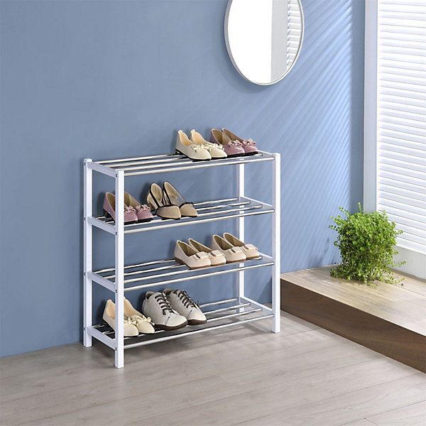Etagère à chaussures DUBLIN blanc, 4 niveaux