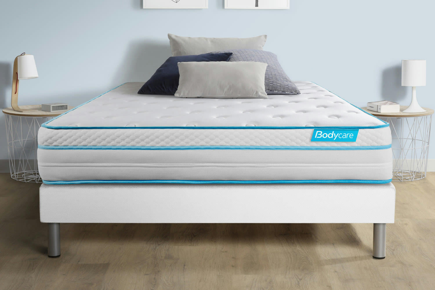 BODYMAX - Ensemble 180x200 Mémoire de forme et micro ressorts ensachés - sommier