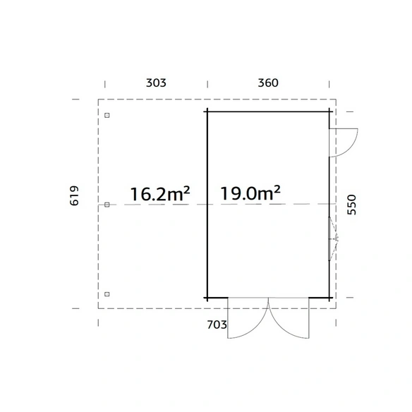 Garage »Roger«, Aufstellmaße BxTxH: 703 x 619 x 316 cm, Blockbohlensystem, Holz