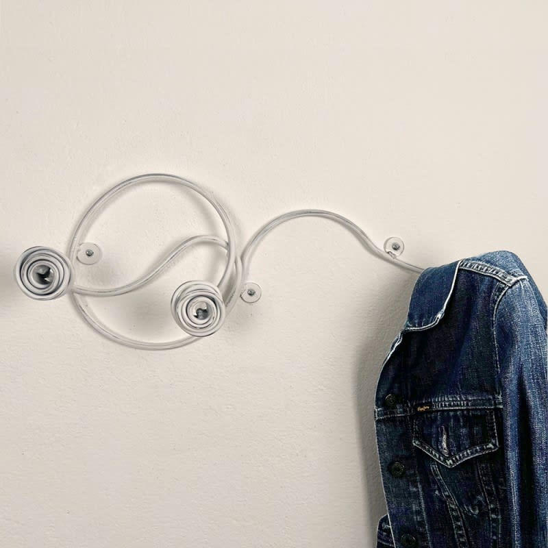 PORTE MANTEAUX - PORTE MANTEAU MURAL 3 TÊTES BLANC