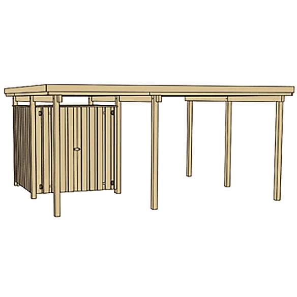 Carport, holzfarben