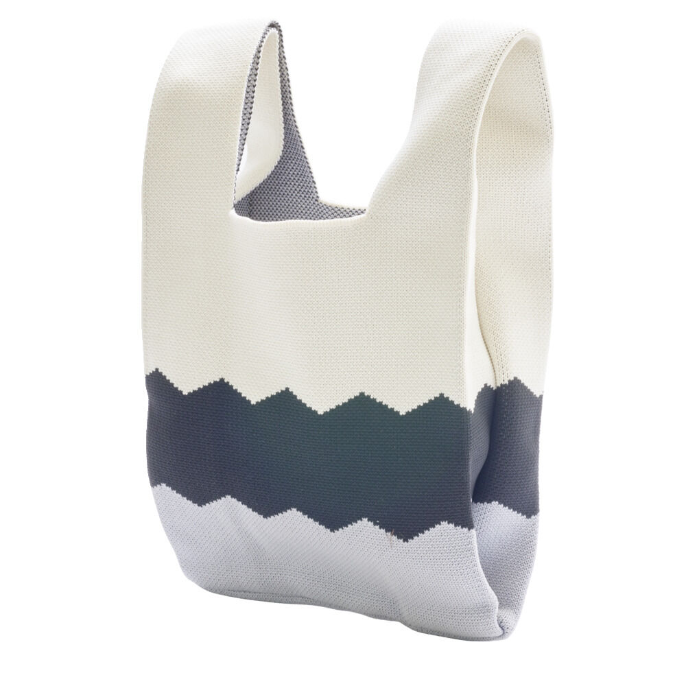Sac de plage tissé à motif 19,5x9xH34cm (2 modèles)