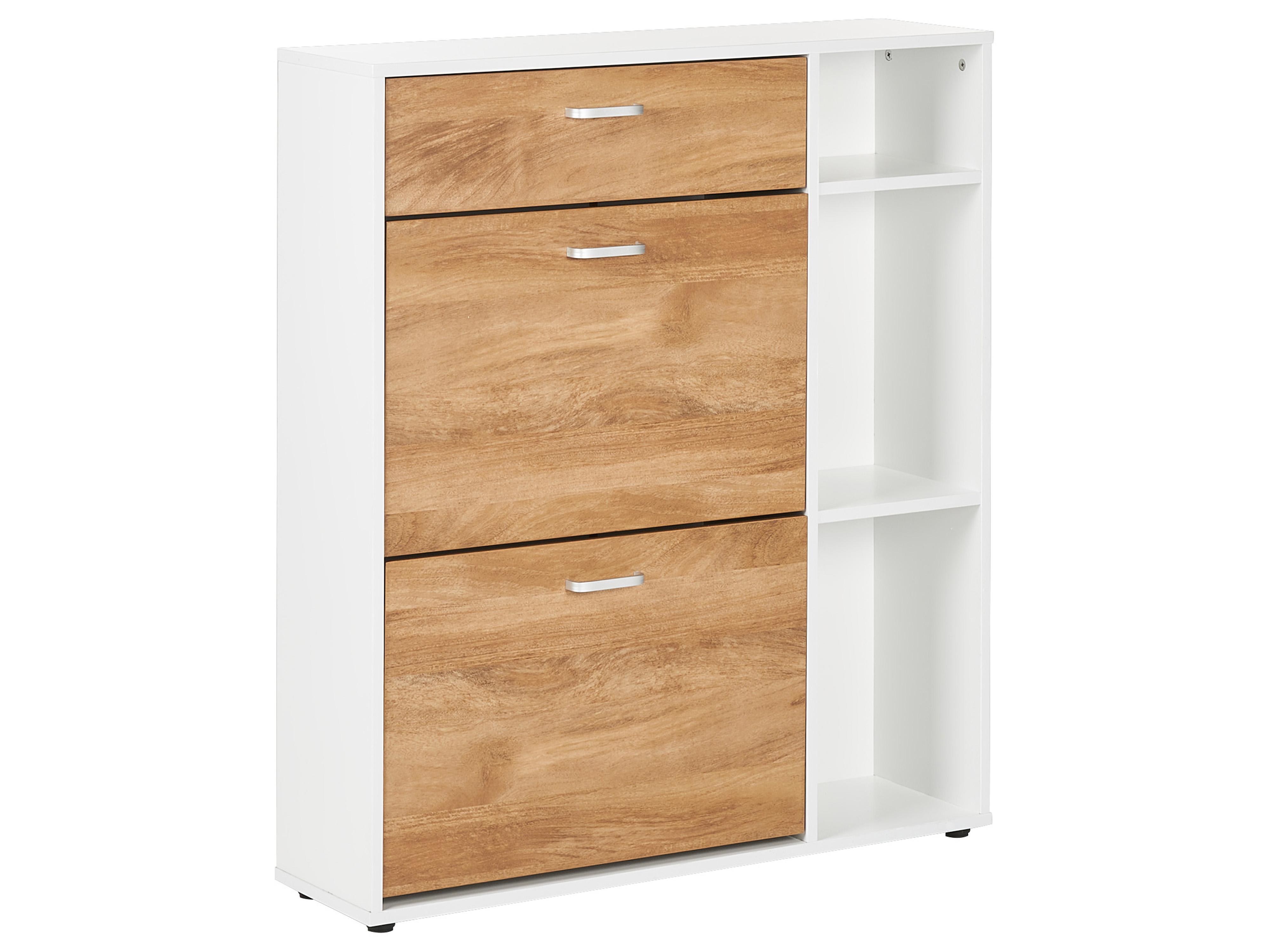Shoe Storage Cabinet MACKAY Light Brown/ White