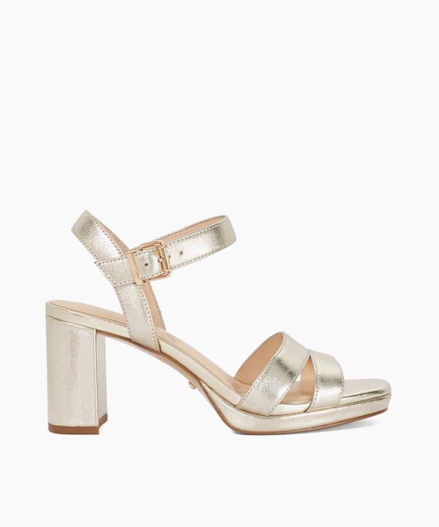 Manifesting Gold - Block Heel Platform Sandals