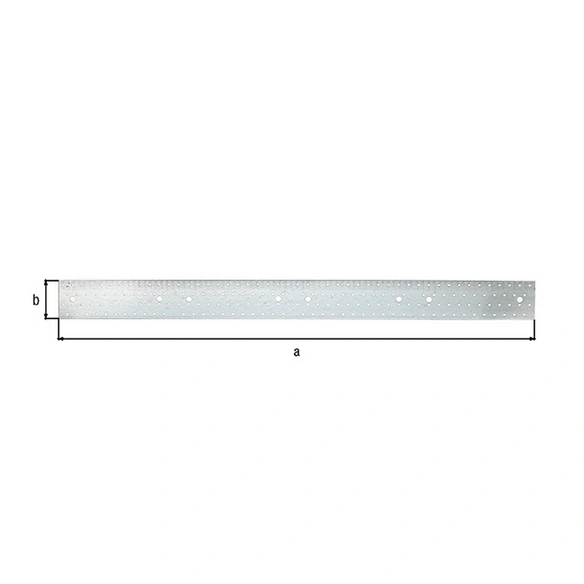 Lochplattenstreifen, verzinkt, LxBxH: 960x80x2 mm, 2 Aufhängelöcher