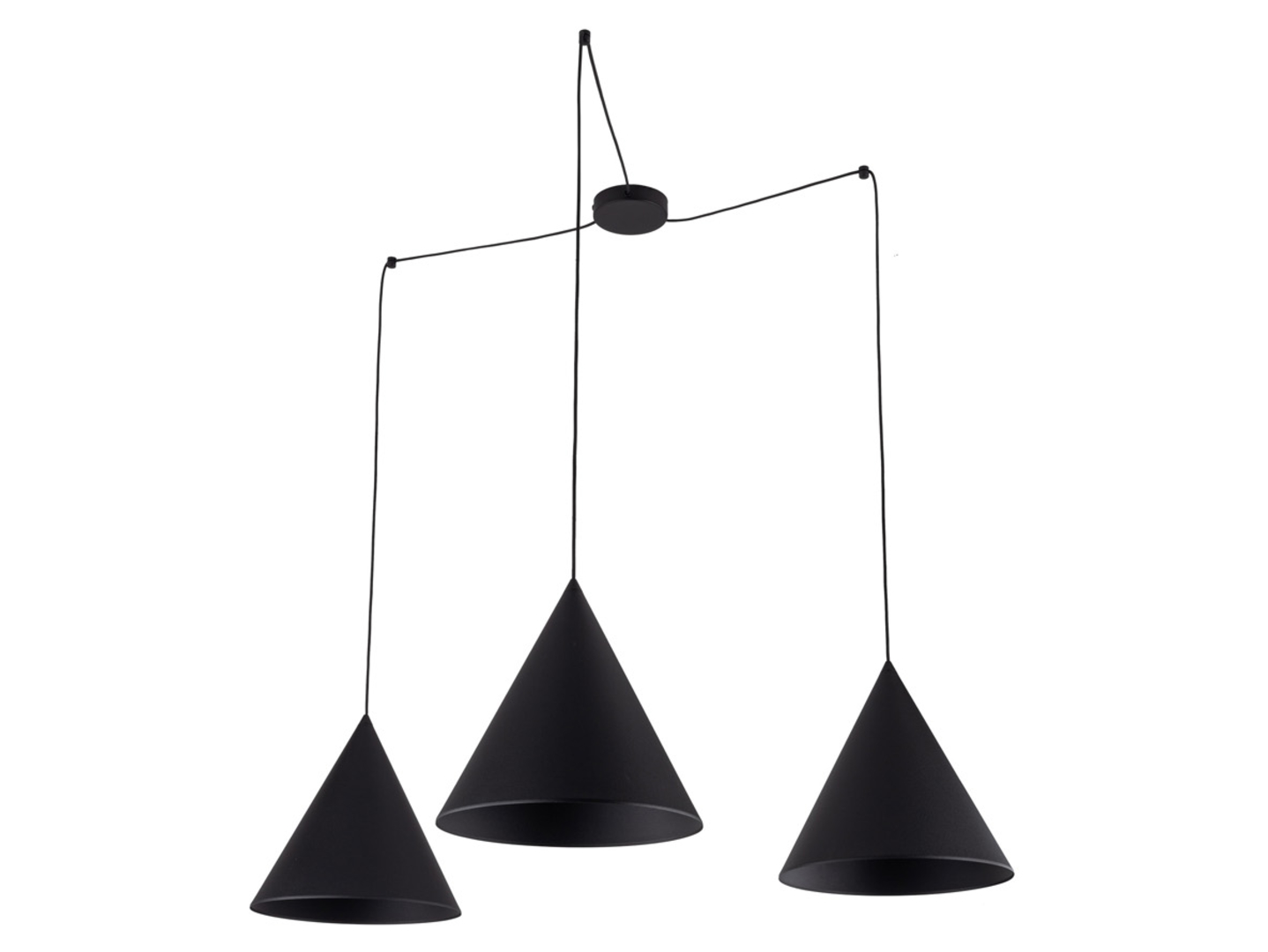 Lampa wisząca Cono Black 3-punktowa 200 cm metalowa czarna