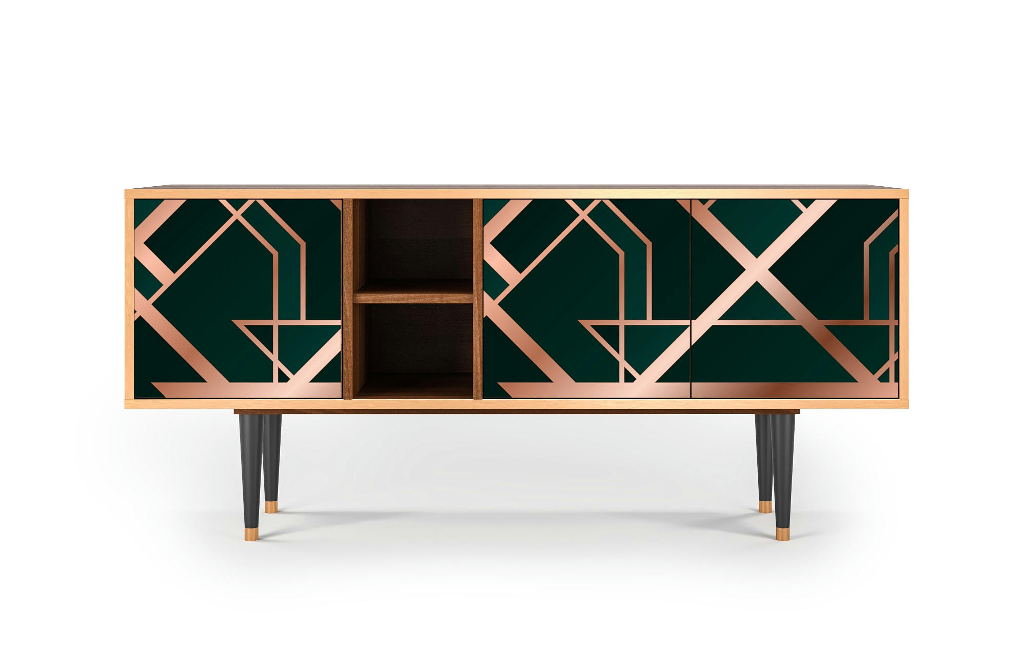 EMERALD GATSBY - Meuble TV  vert 3 tiroirs L 150 cm