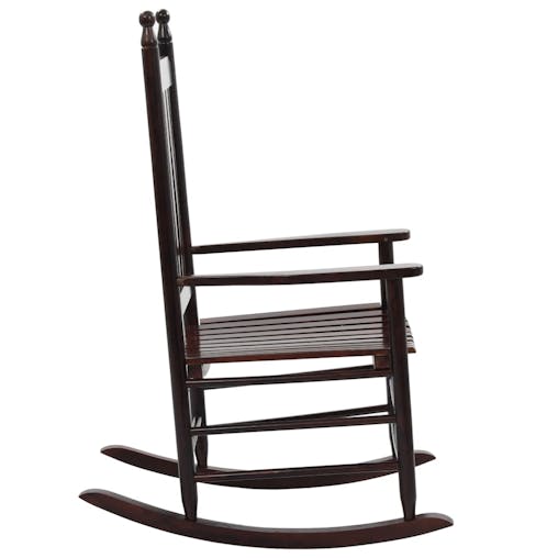 NNEVL Rocking Chair with Curved Seat Brown Poplar Wood