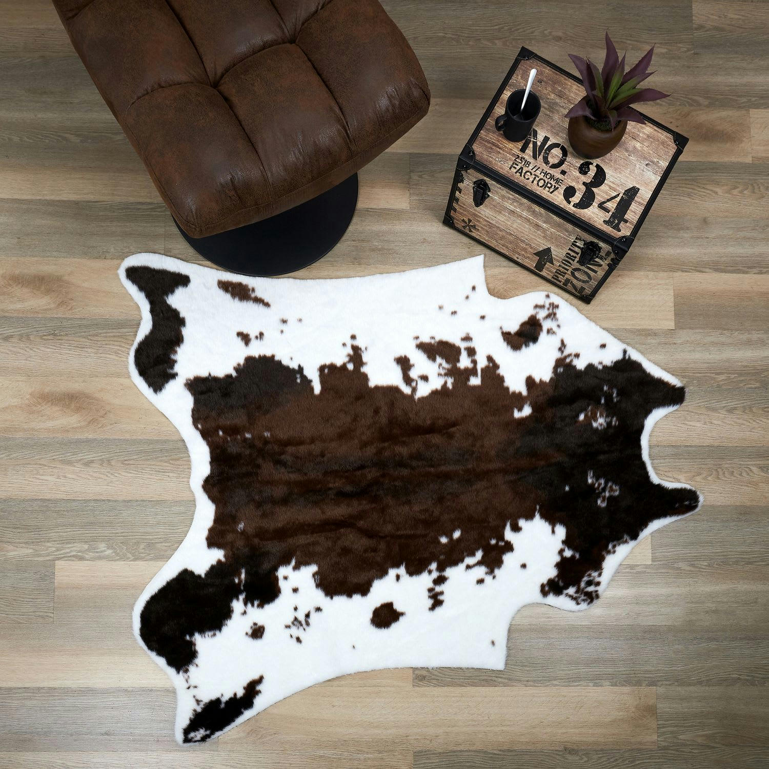 COW - Tapis effet peau de vache en polyester et acrylique