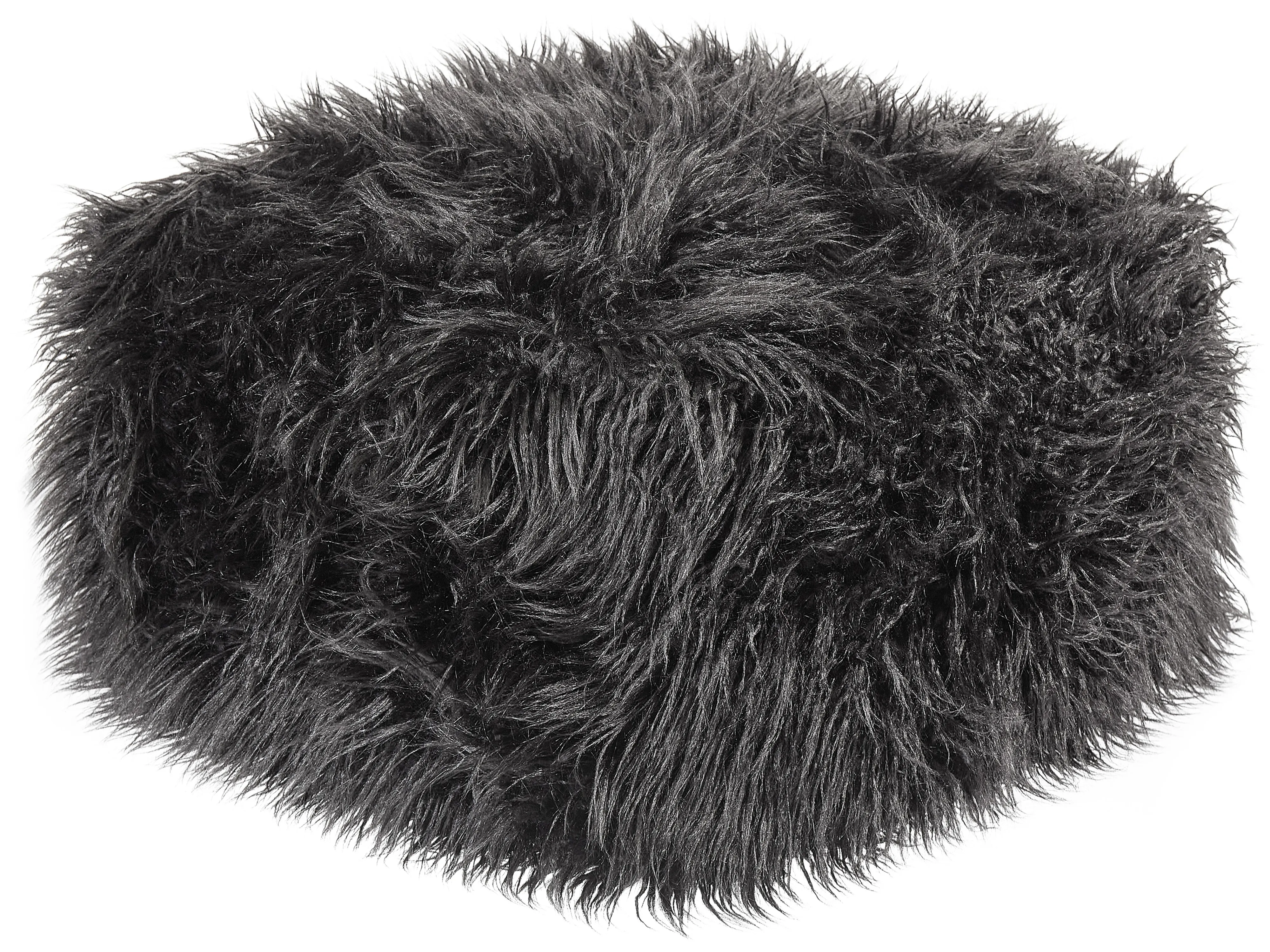 Pouffe MUKKI Faux Fur Black