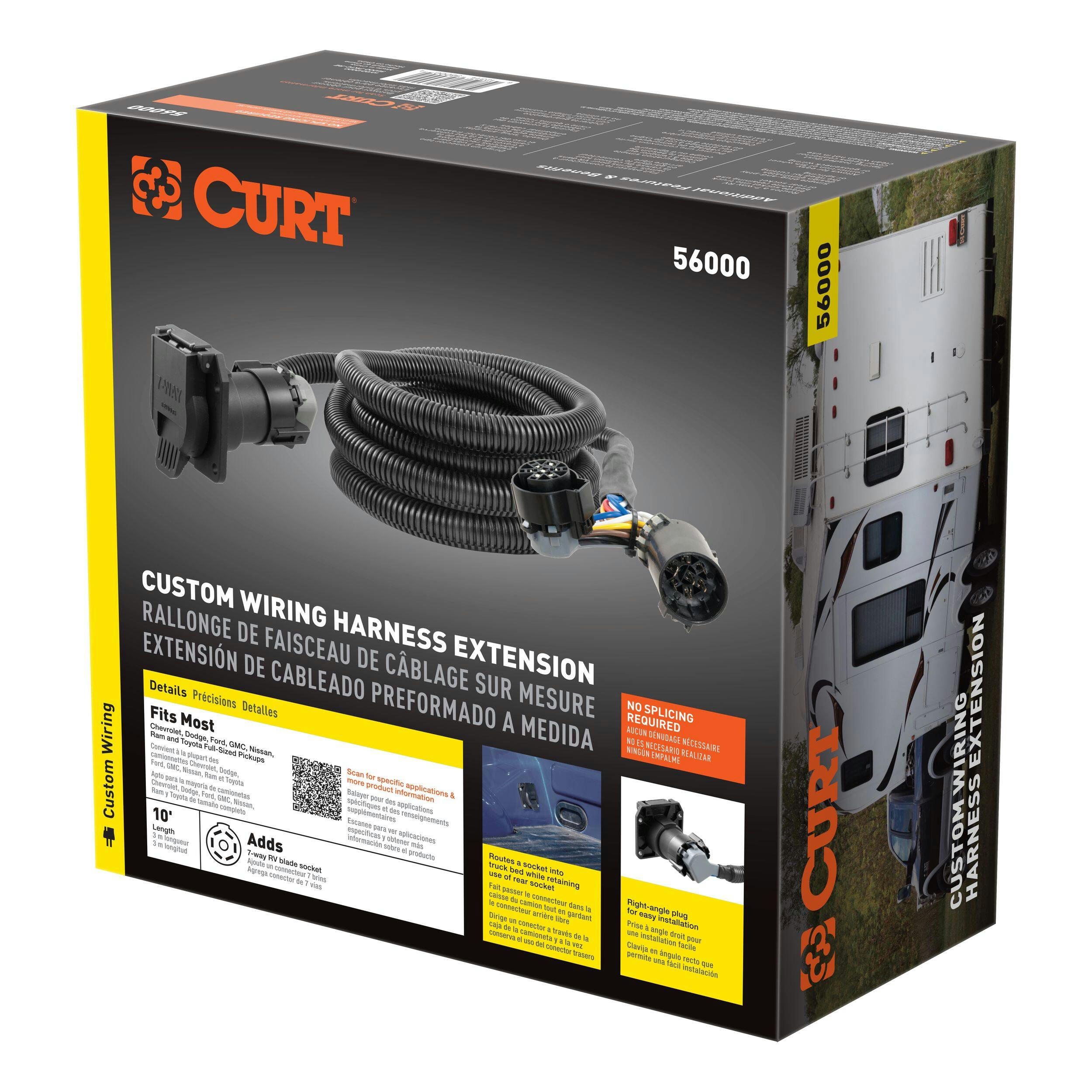 CURT Custom Wiring Harness, 10-ft