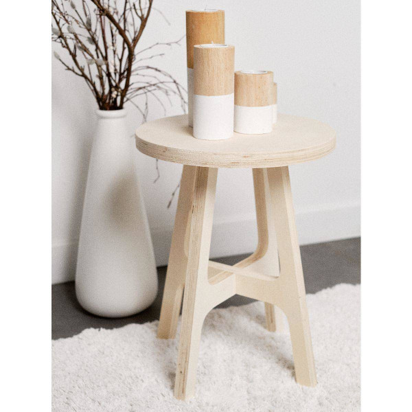 Taboret drewniany Simplicity, Ø 38 cm