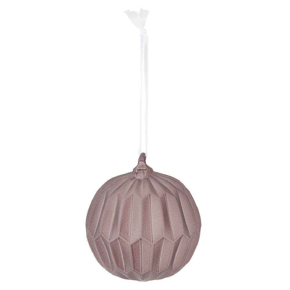 Boule de No&euml;l en verre dépoli rose foncé Ø8cm