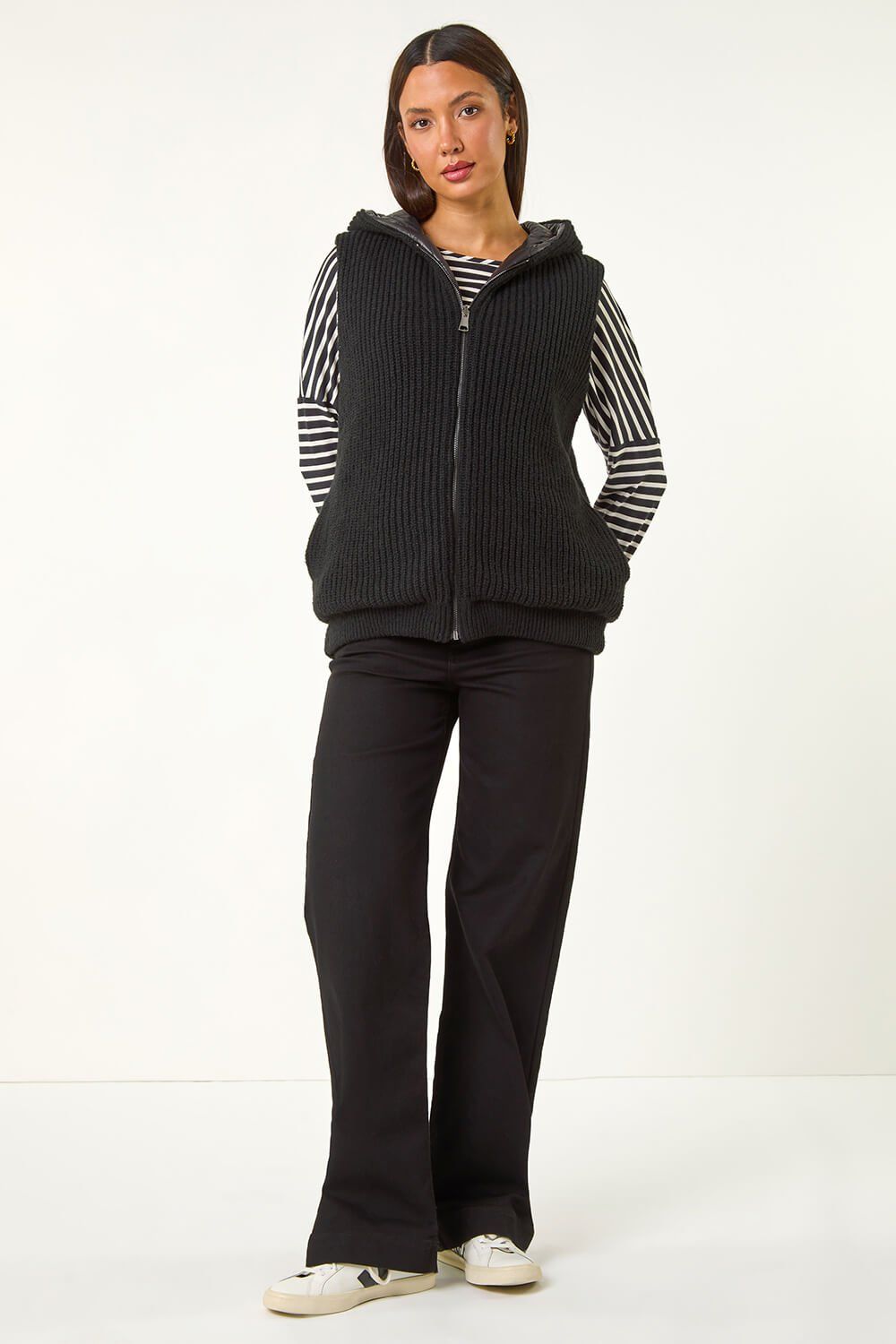Roman Reversible Hooded Knit Gilet