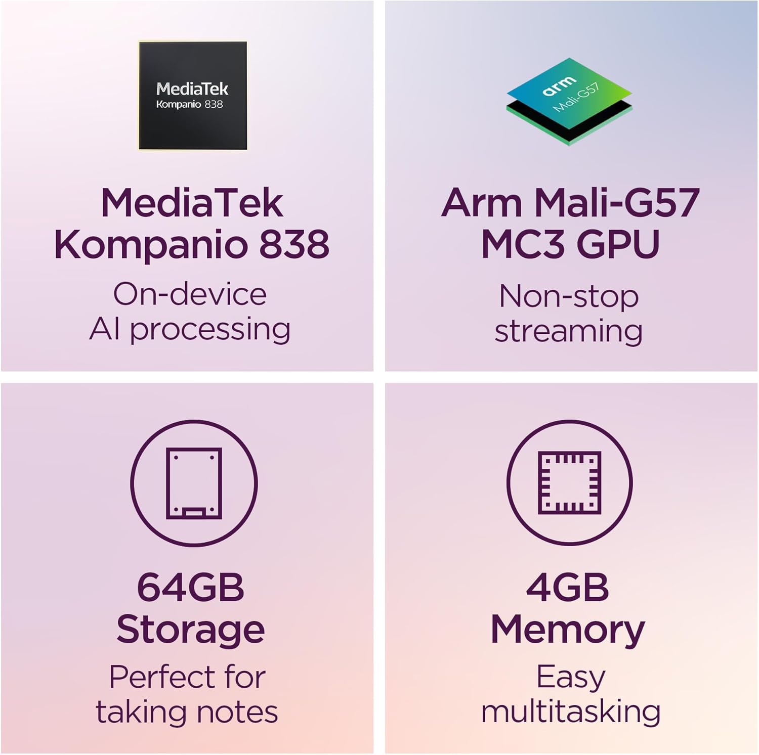 Lenovo Chromebook Duet - 2025 - Convertible Laptop - ChromeOS - 10.95 WUXGA IPS Touch Display - 4GB Memory - 64GB Storage - MediaTek Kompanio 838 - Luna Grey
