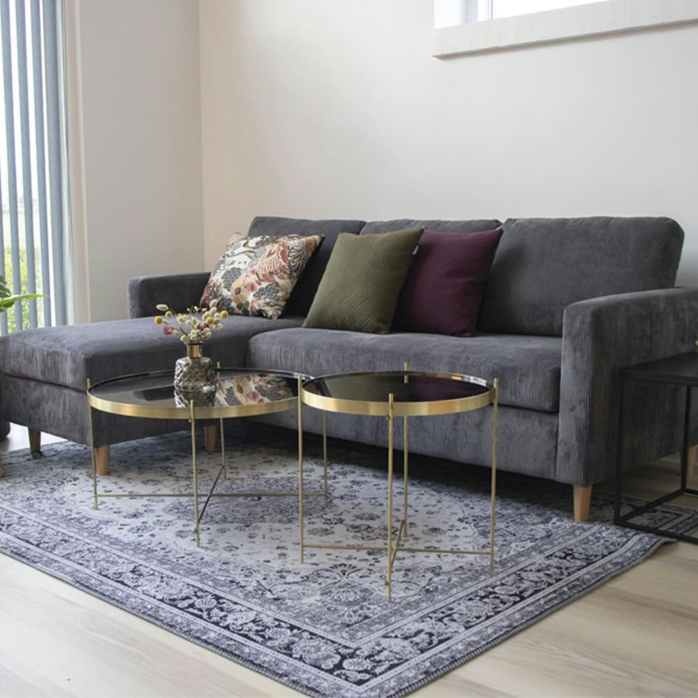 VENEZIA - Table basse en verre et métal D70xh40cm laiton