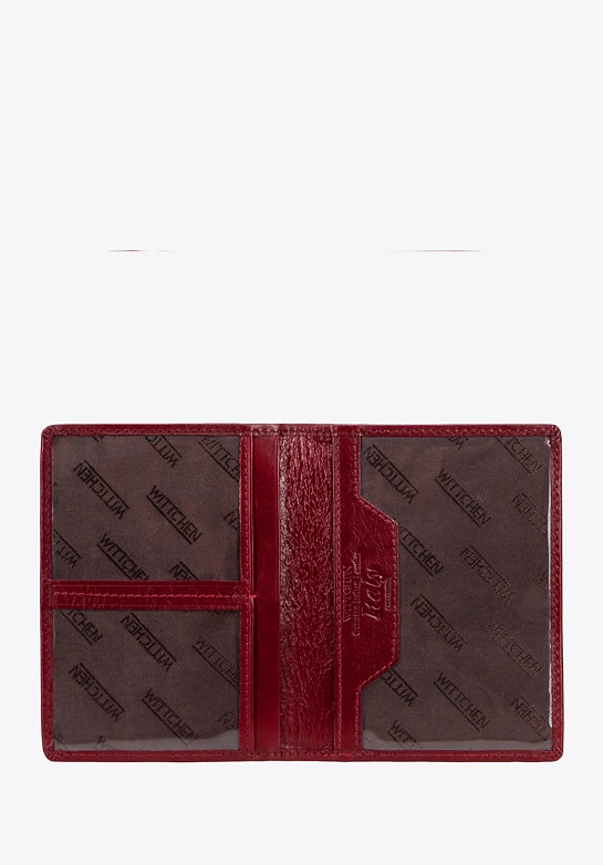 Skórzane etui na dokumenty pionowe czerwone