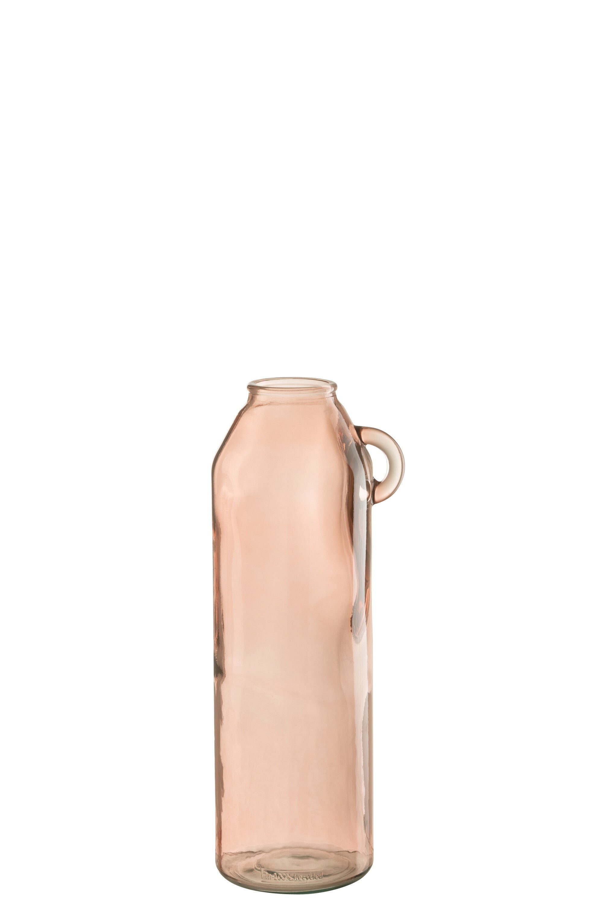 J-Line vaas Handvat Cilinder - glas - lichtroze - large - 45 cm hoog