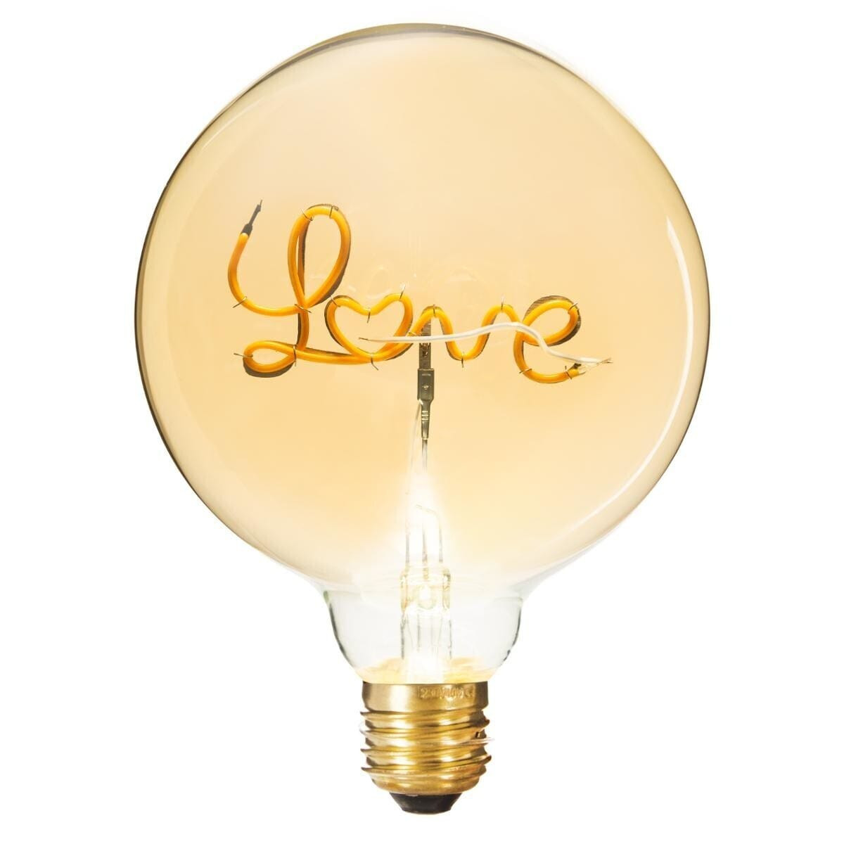 ŻARÓWKA LED z napisem "Love" ze szkła i metalu