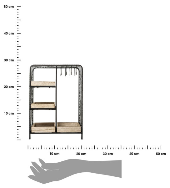 Organizer na biżuterię metalowy czarny 28x15 cm pojemnik na drobiazgi