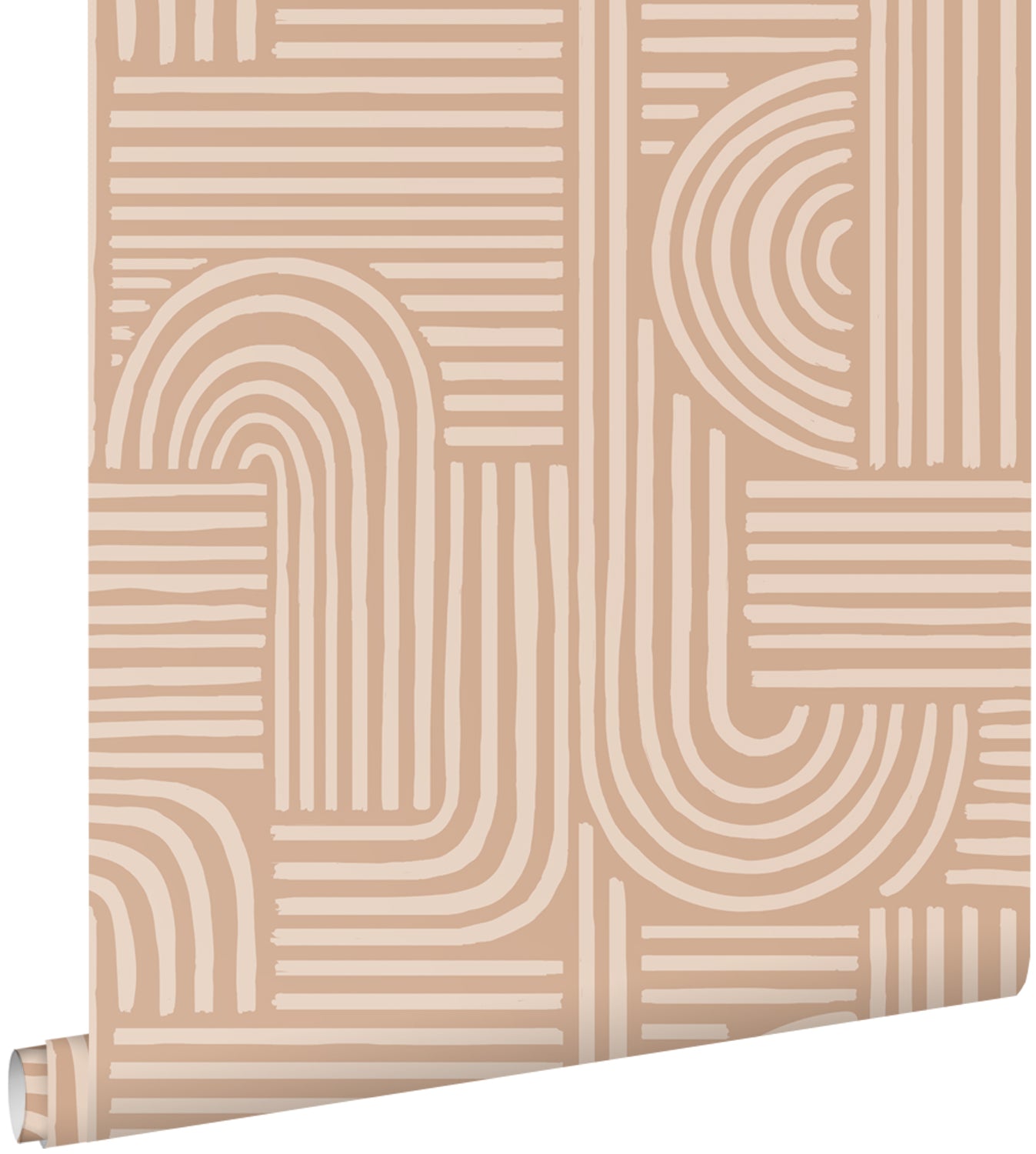 ESTAhome behang grafisch 3D motief licht terracotta - 53 cm x 10.05 m - 139936