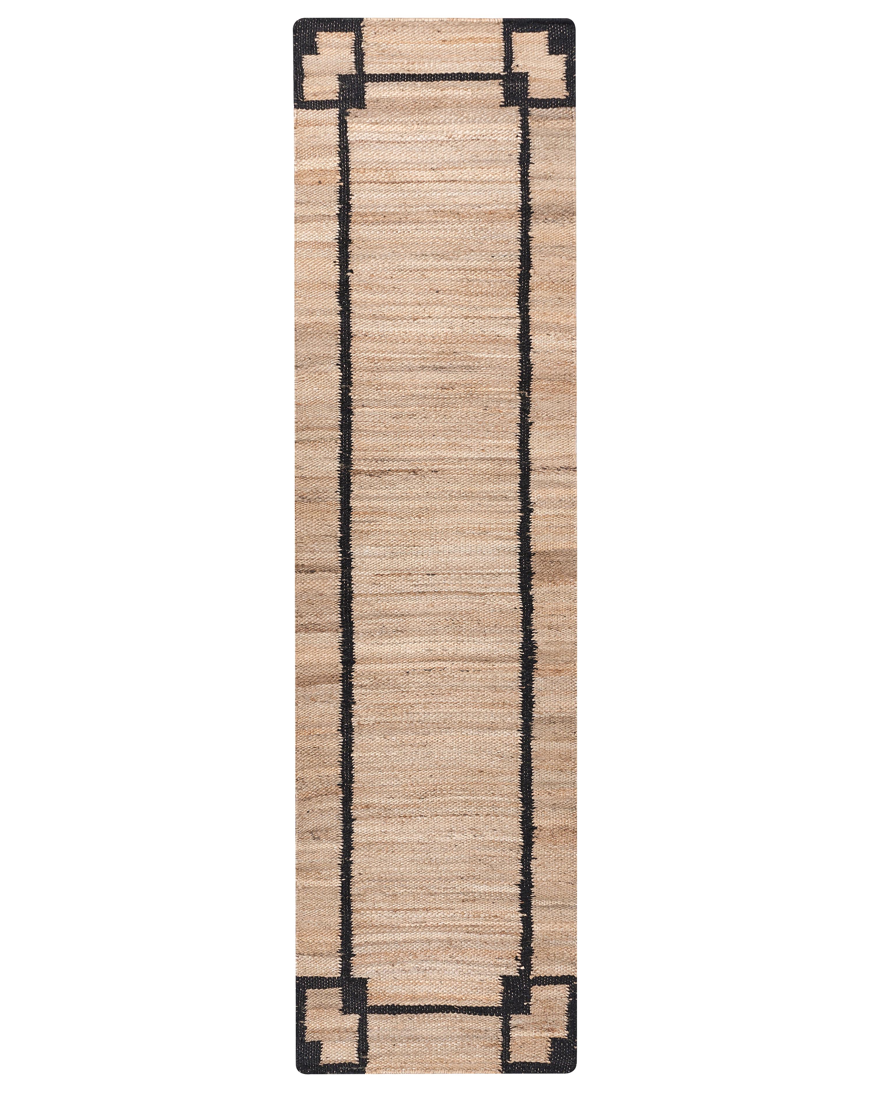 Rug GONDIA Black/ Beige 160 x 230 cm Jute